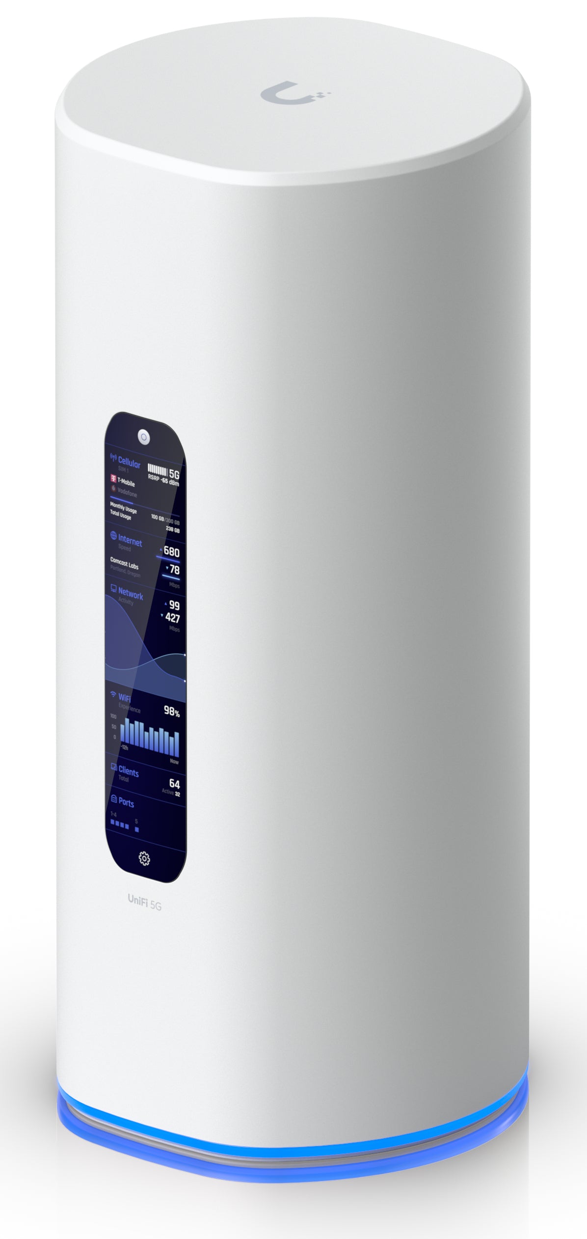 Ubiquiti Desktop Cloud Gateway – LTE/5G-Router, Wi-Fi 7, Tri-Band, bis 7300 Mbit/s, 4x RJ-45 (2,5G), SFP+