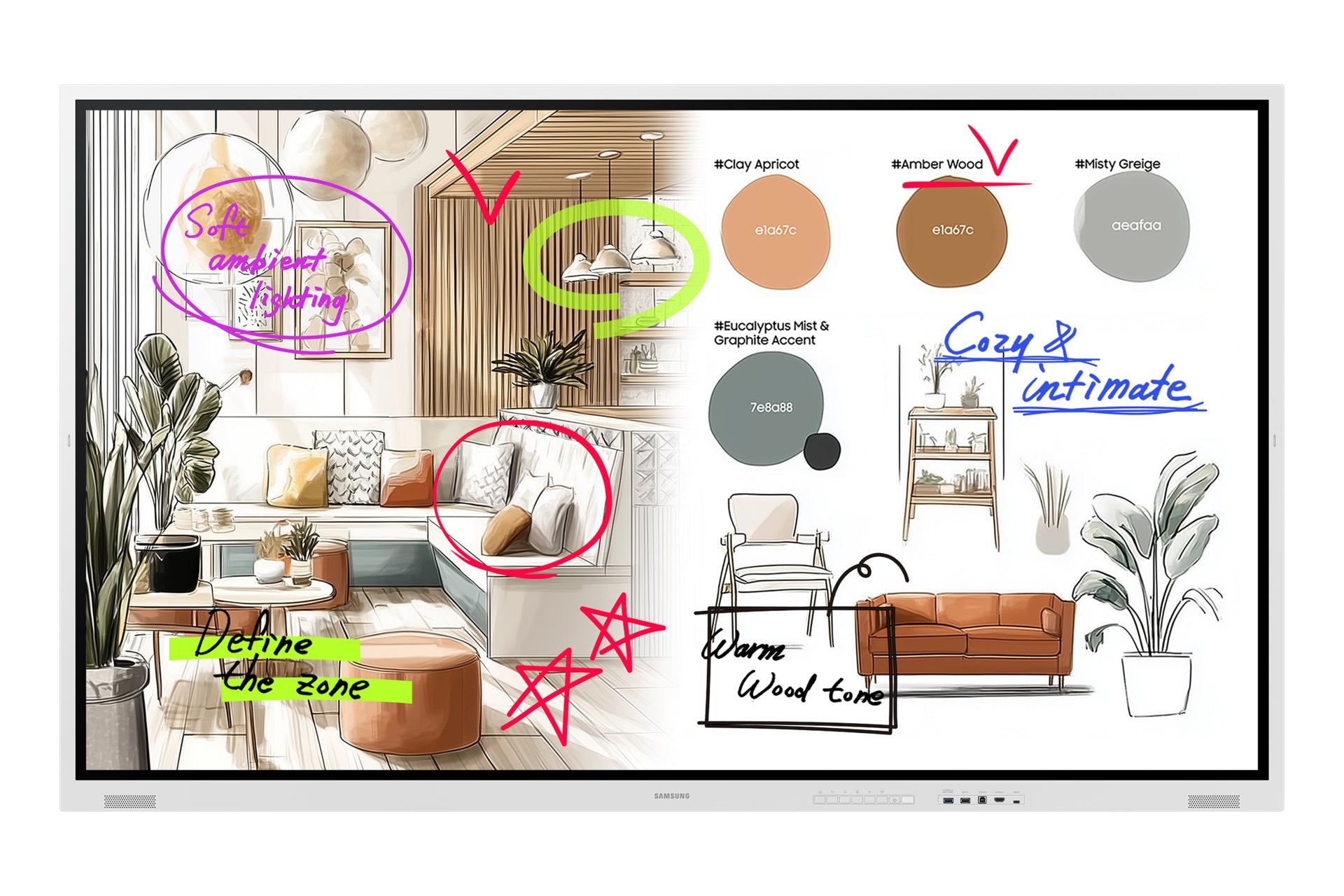 Samsung FLIP 5 Pro WM85FX – 85" 4K Ultra HD Interaktives Display (Touch), IR-Touch, 300 cd/m²