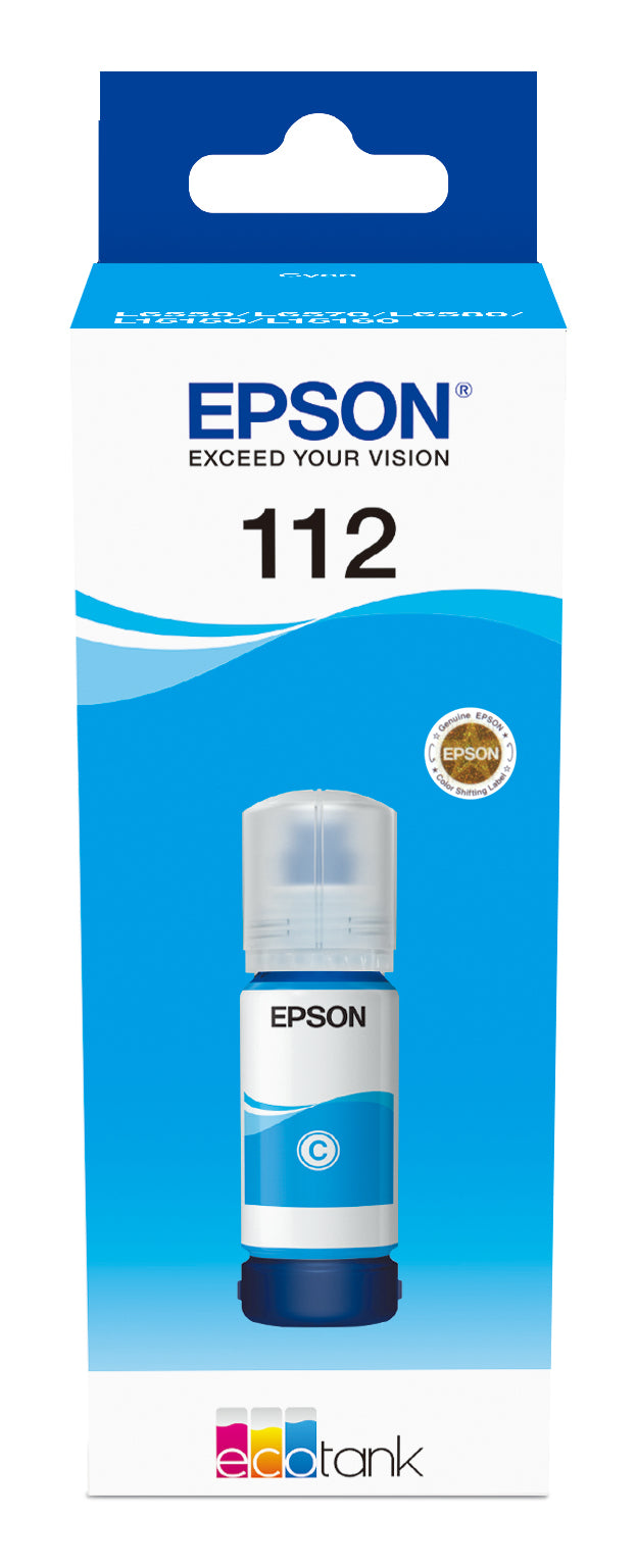 Epson EcoTank 112 Cyan Tintenpatrone (Original) – 6'000 Seiten – für Epson L5160/L5150