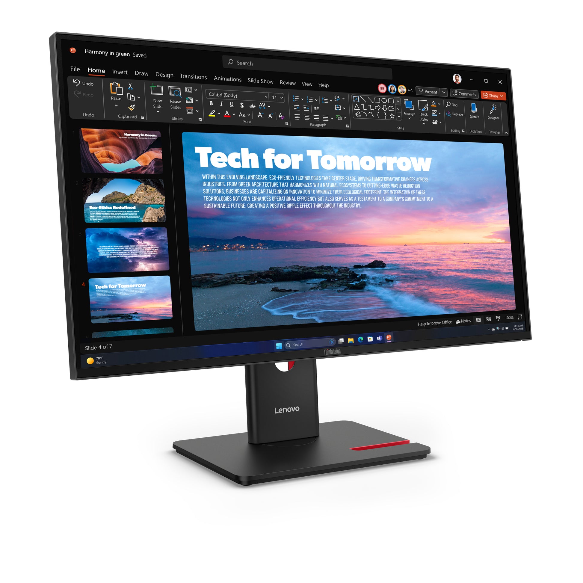 Lenovo T27QD-40 – Monitor, 2560 × 1440 (WQHD), IPS, HDMI, DisplayPort, USB-C