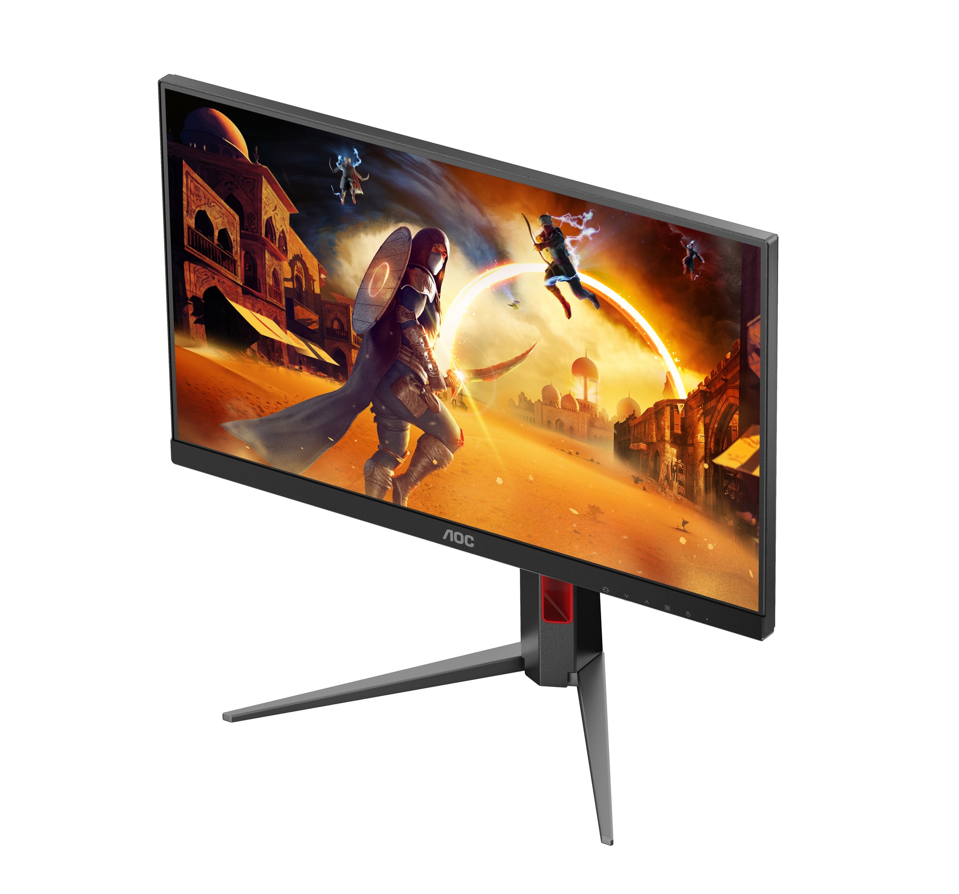 AOC 24G4HA – Monitor, 23,8", IPS, 200 Hz, Adaptive Sync, Lautsprecher, Höhenverstellbar, Rot