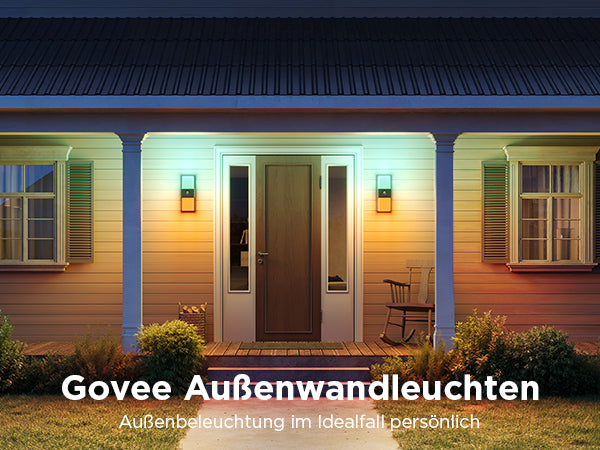 Govee Aussenwandleuchte – 1 500 lm, 24 W – Mehrfarbig, 2700–6500 K – IP65 – Netzbetrieb – für Alexa, Google