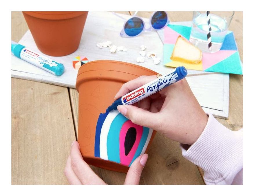 Edding Acrylmarker für Glas – mehrfarbig, 5er Set