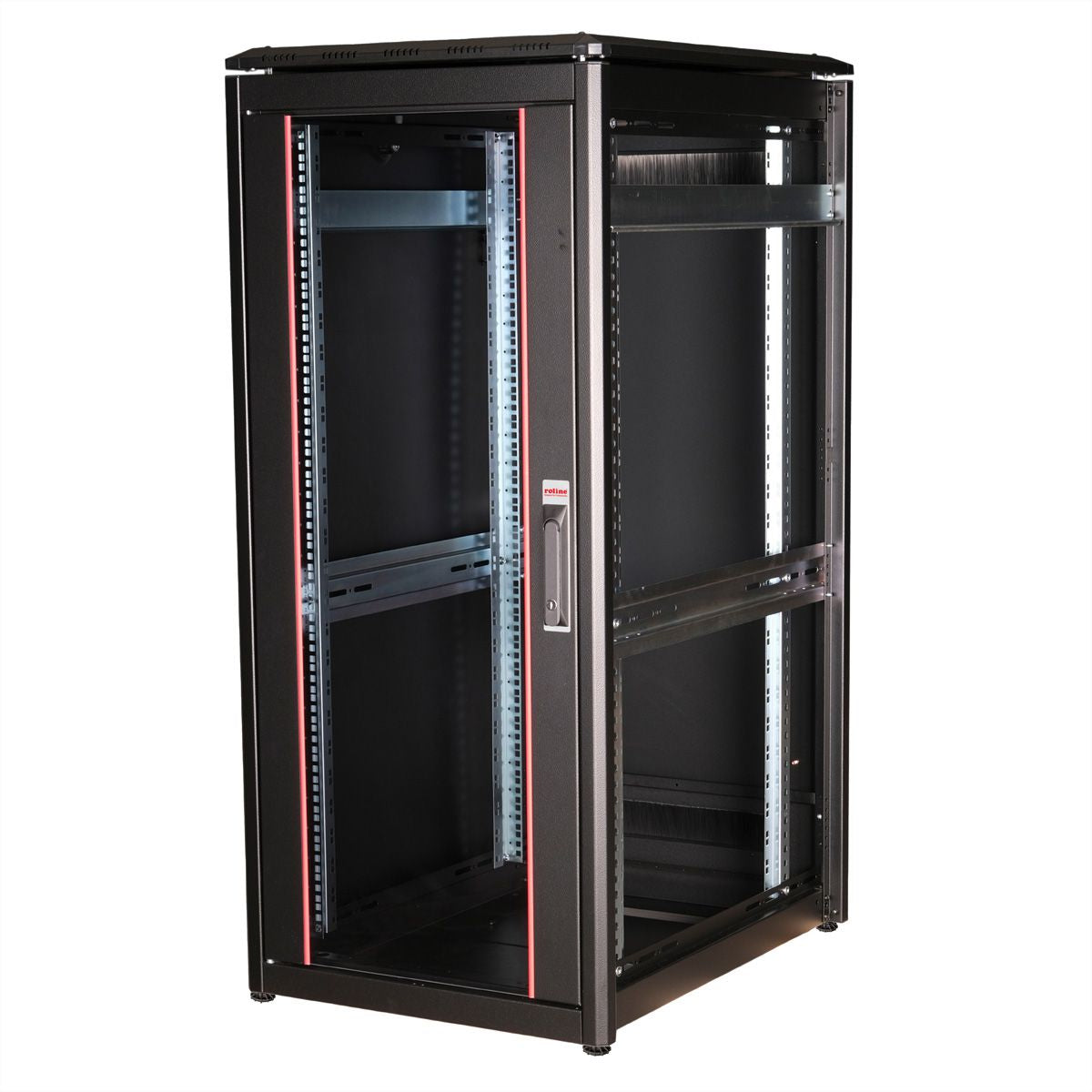 ROLINE Pro – 19" Netzwerkschrank 26U, IP20, abschliessbar, 600 × 800 × 1342 mm, schwarz, Stahl