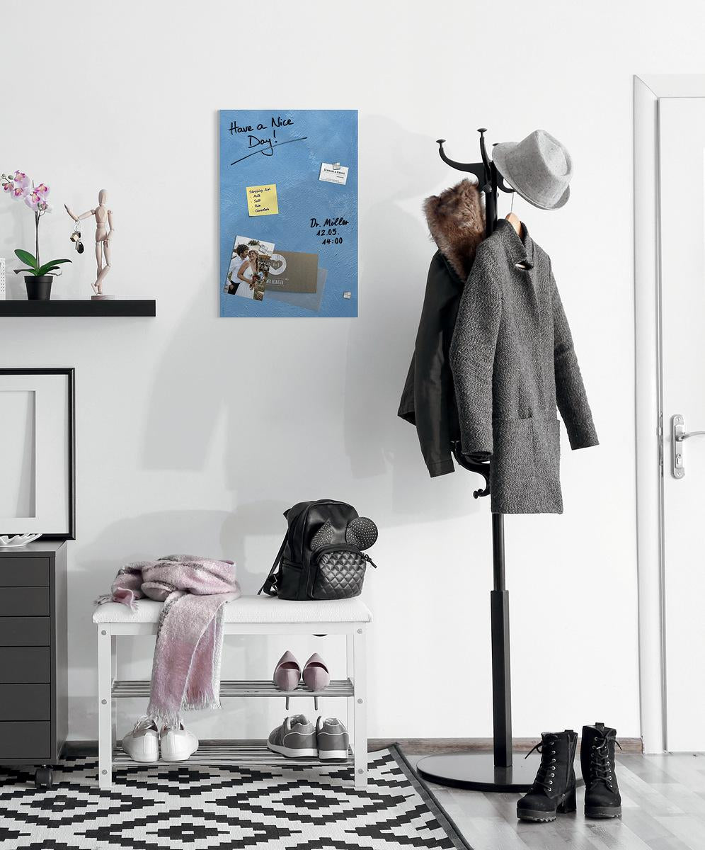 Sigel Whiteboard – 60 × 40 cm, Glas, matt, magnetisch, Wandmontage, inkl. SuperDym-Magnetwürfel, Montagesatz