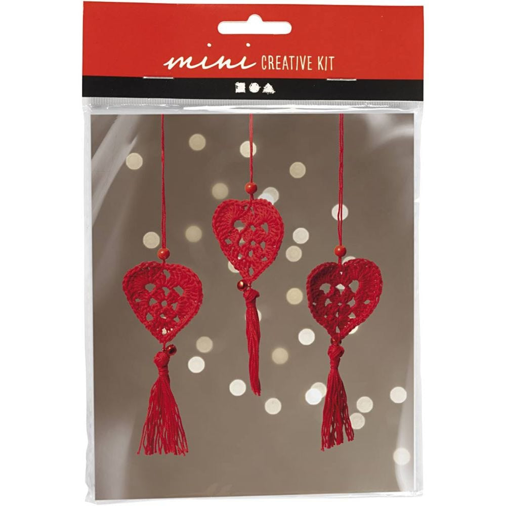 Creativ Company Mini Bastelset Häkelset Rot – 7 Stk.