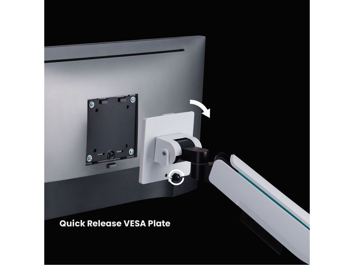 ROLINE Monitorarm Tischhalterung – Klemme/Durchführung – 1 Monitor – 17–49" – VESA 75×75/100×100 mm
