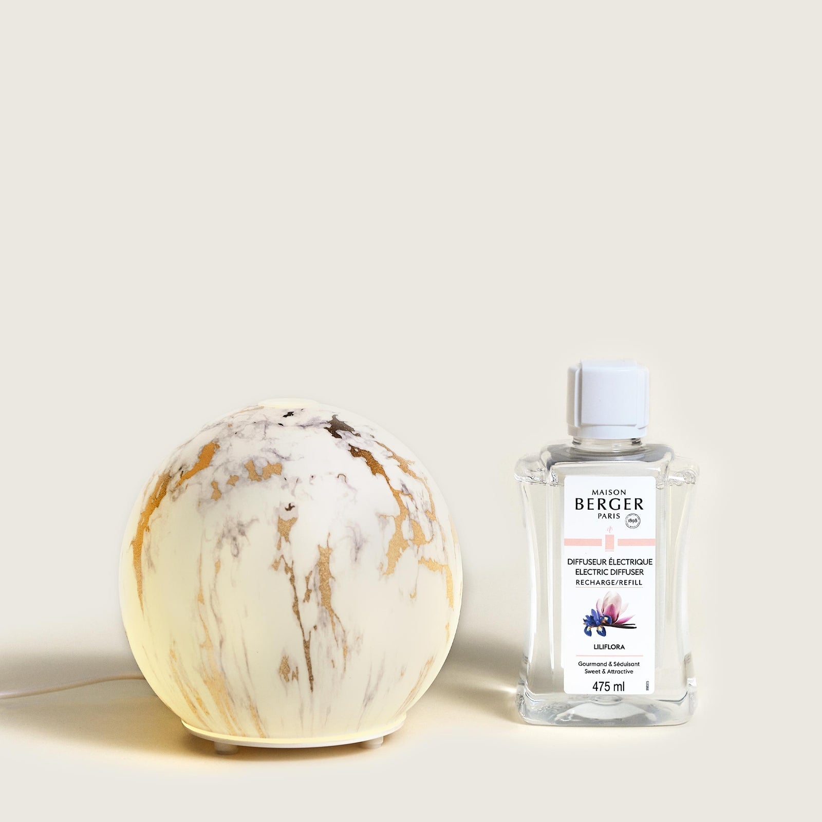 Maison Berger Paris Maison Berger Marbrure – Ultraschall-Diffusor, 80 ml, Marmor beige