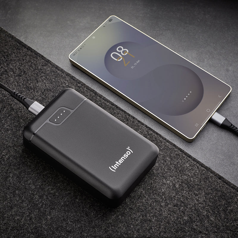 Intenso B10000 Powerbank 10'000 mAh – 1× USB-C, 2× USB-A, schwarz
