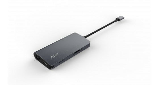 LMP 15954 Multiport-Adapter – USB-C, 1× HDMI, 3× USB-A, 1× USB-C, GbE, SD/microSD, für Universal