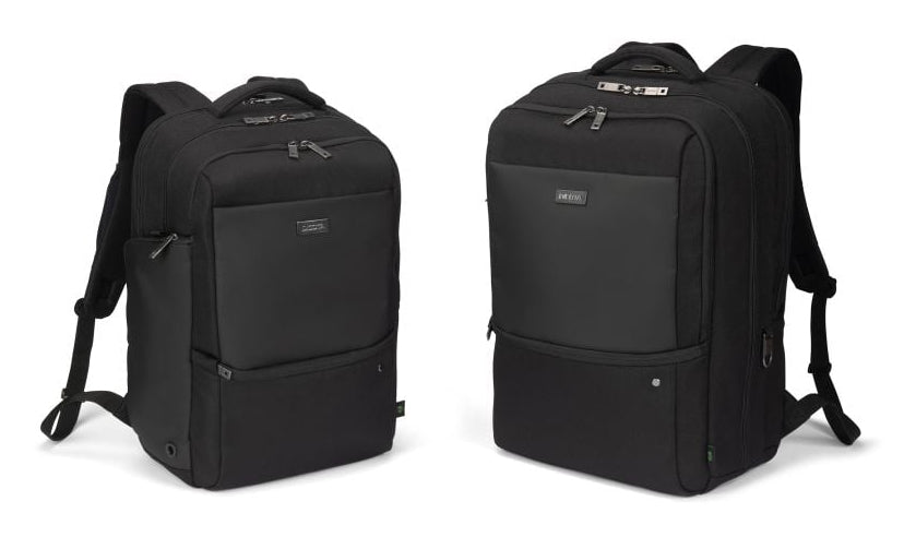 DICOTA Notebook-Rucksack bis 16" – abschliessbar, aus recycelten Materialien – Schwarz