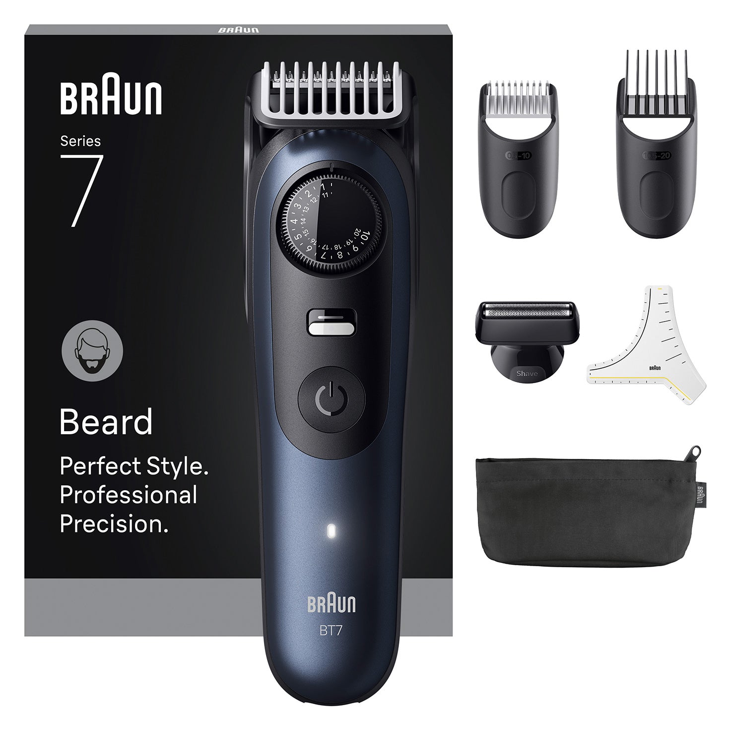Braun Bartschneider Serie 7 BT7520 – Präzisionstrimmer, nass & trocken – 0,5–20 mm, Akku 120 min