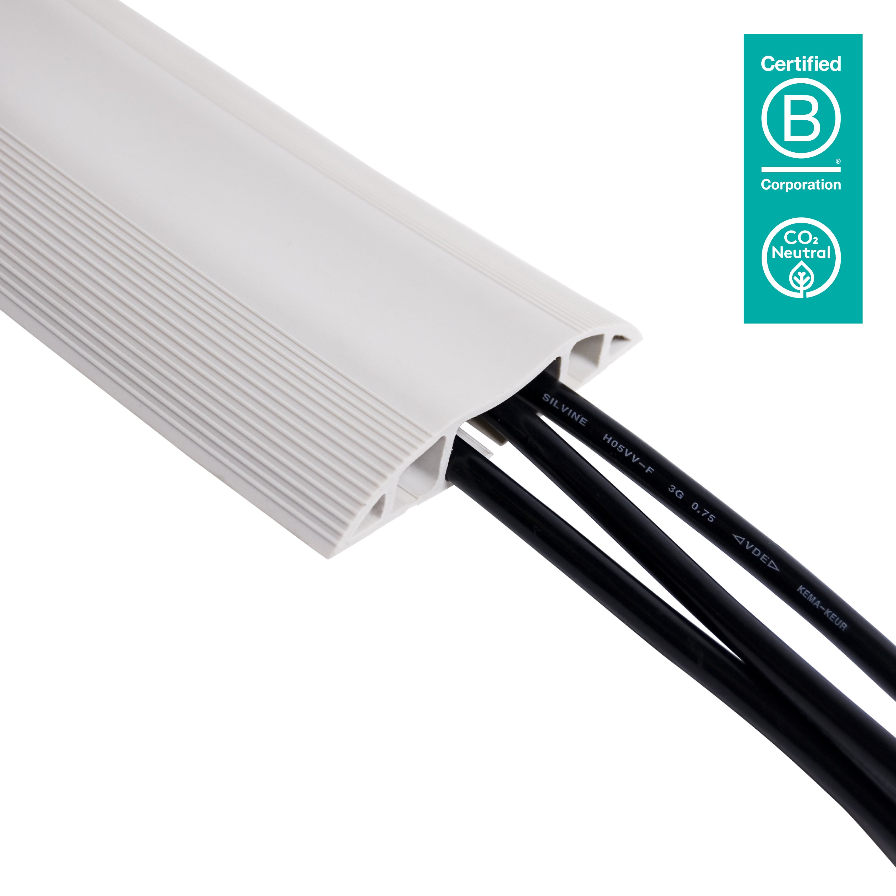 Dataflex Kabelbrücke – 1,5 m – Aussen 83×15 mm – PVC – Grau, 3 Kanäle, 1 Stk.