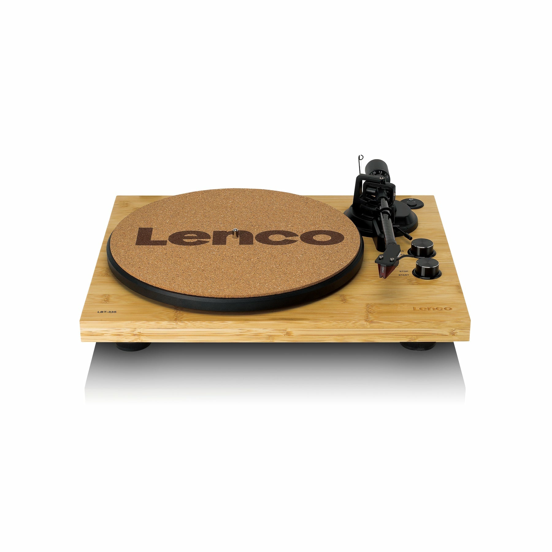 Lenco LBT-335BA – Plattenspieler (Riemenantrieb, Start-Stop), Bluetooth 5.2, Phono-Vorverstärker, 33⅓/45 U/min – Bambus