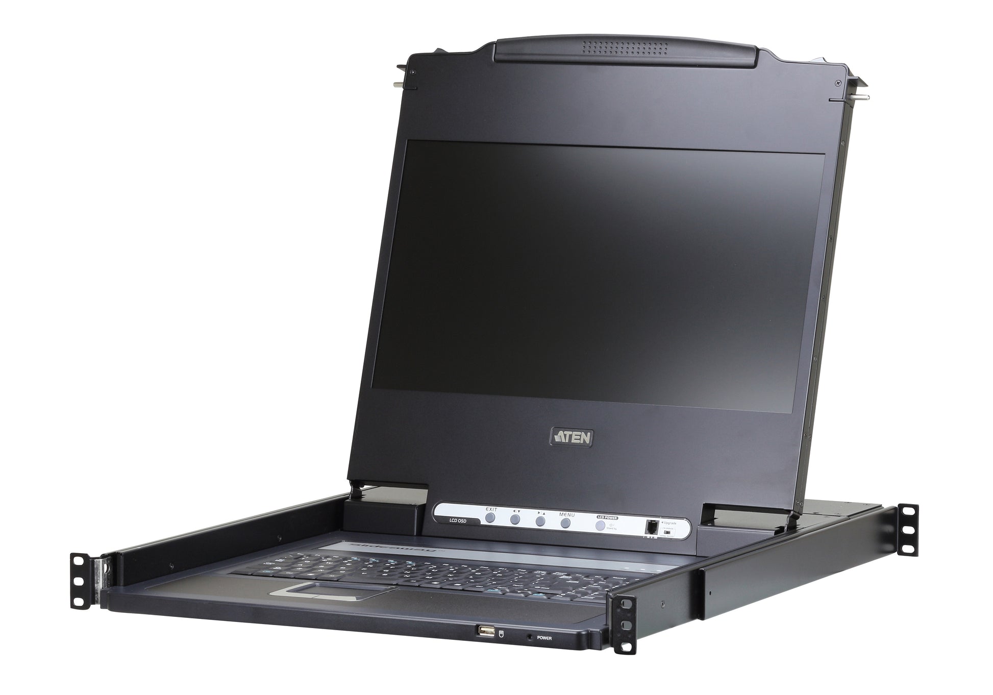 ATEN 17,3" Rack-LCD-Konsole – HDMI/VGA/DVI, 1920 × 1200/60 Hz, USB 2.0, Audio, QWERTZ (CH) – 1U