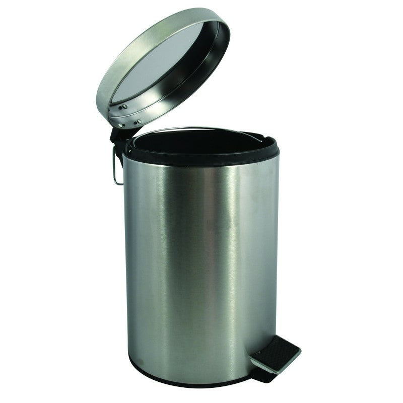 MSV Treteimer 100156 – 12 l – Edelstahl, rund