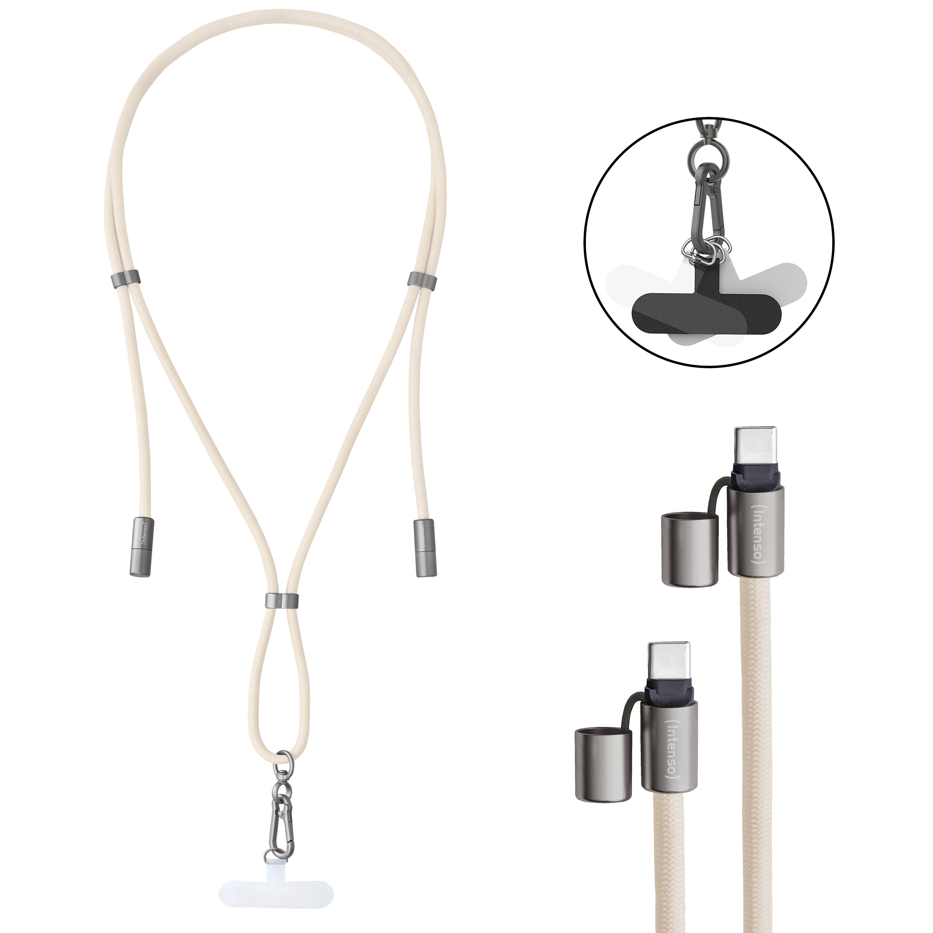 Intenso Daten- & Ladekabel – USB-C auf USB-C 1,65 m, PD 60 W, geflochten, Beige – für USB-C Geräte