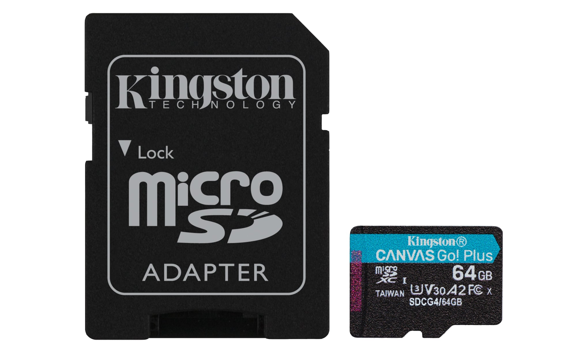 Kingston Technology Kingston Canvas Go Plus 200R Gen4 Speichergerät – 64 GB, microSDXC, A2, U3, V30, mit Adapter