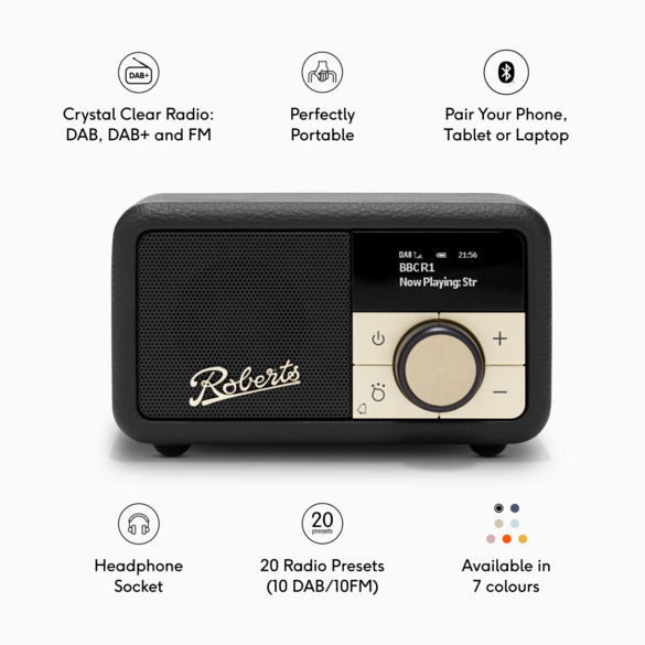Roberts Radio Roberts Revival Petite 2 – DAB-/Internetradio – DAB+ – Schwarz