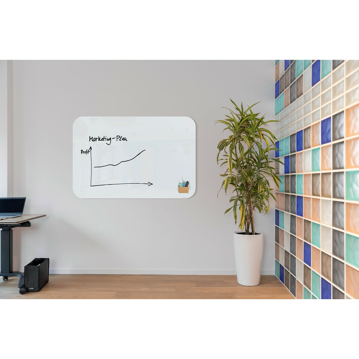 Sigel Whiteboard – 120 × 90 cm, Glas, magnetisch