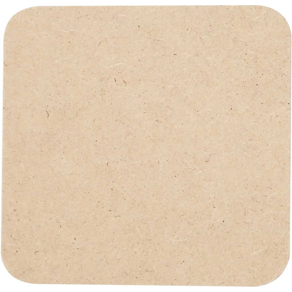 Creativ Company Untersetzer – 50er Set, 10,0 × 10,0 × 0,3 cm, Holz (MDF), Braun