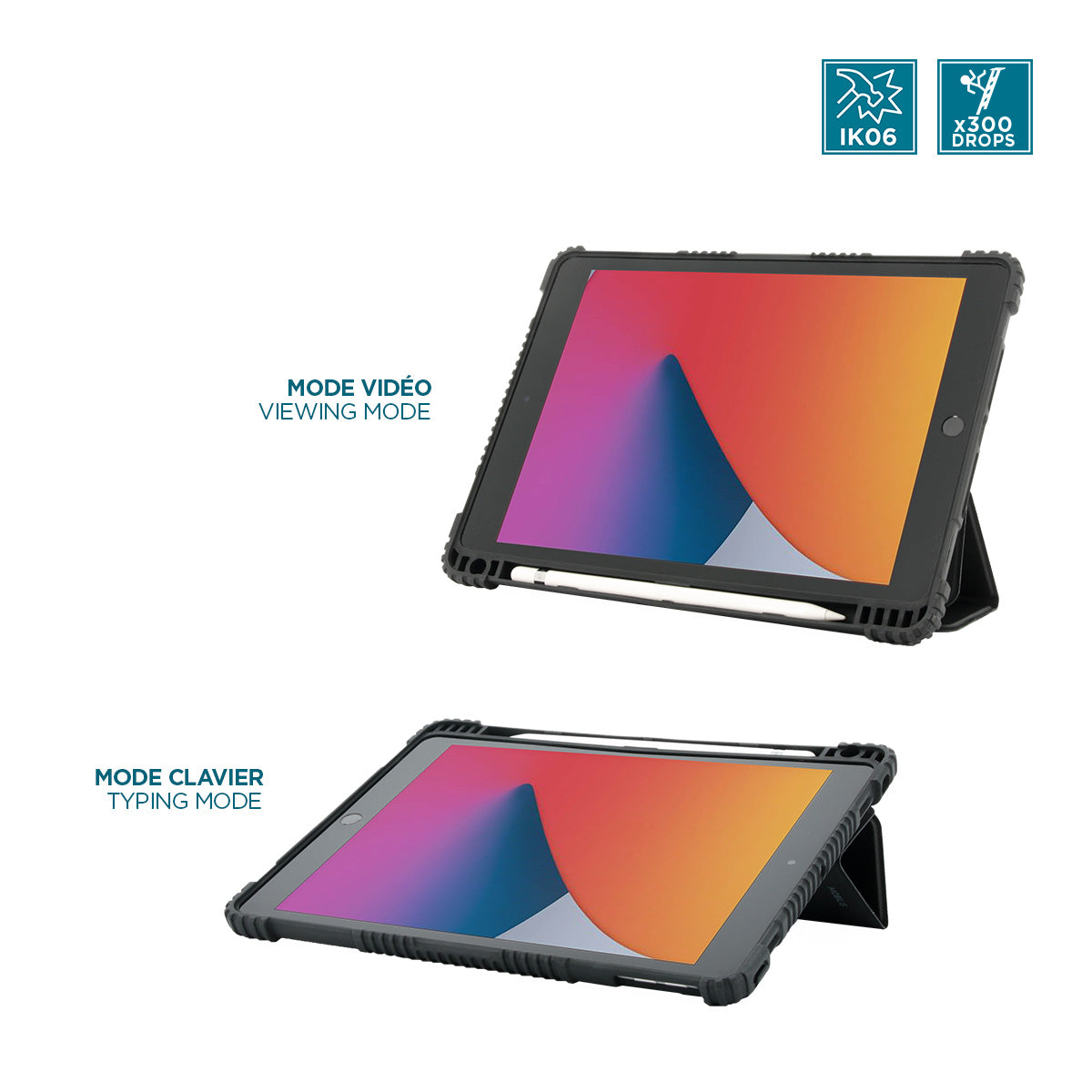 Mobilis Rugged Tablet-Hülle für iPad 10,2" (7.–9. Gen.) – Schwarz