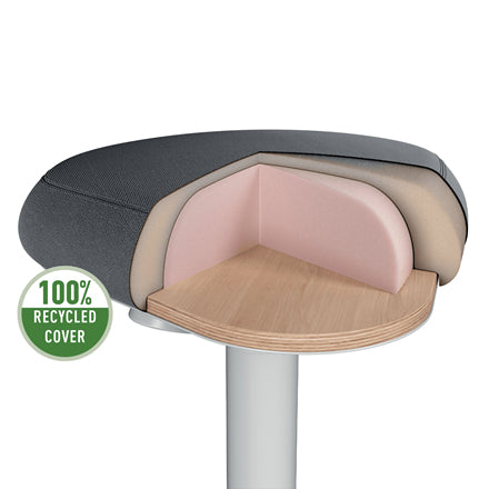 Leitz Gepolsterter Sitz – 57 cm, Dunkelgrau