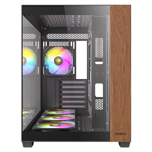Antec CX800 – PC-Gehäuse – Midi Tower, ATX, Schwarz/Holz, Seitenfenster, 3×120 mm Lüfter, 2×3,5"+2×2,5"