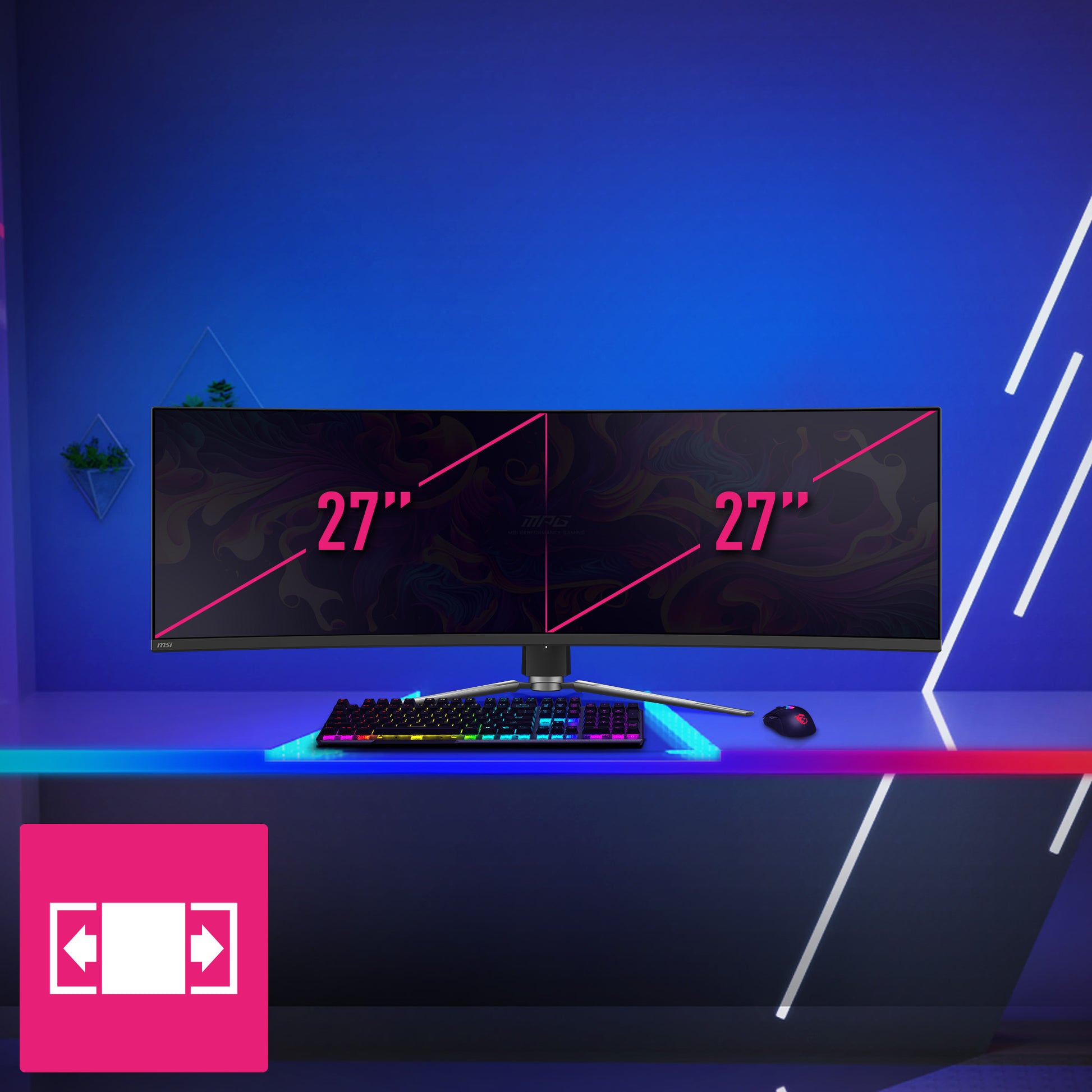 MSI MPG 491CQPDE – Monitor, 49", 5120 × 1440, QD-OLED, Gebogen