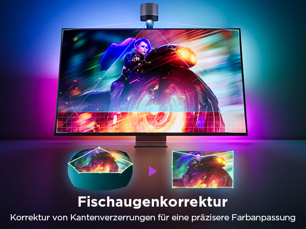 Govee Envisual H6098 TV-Backlight-Set – RGBIC, Wi‑Fi + Bluetooth – für 55–65" TVs – Schwarz