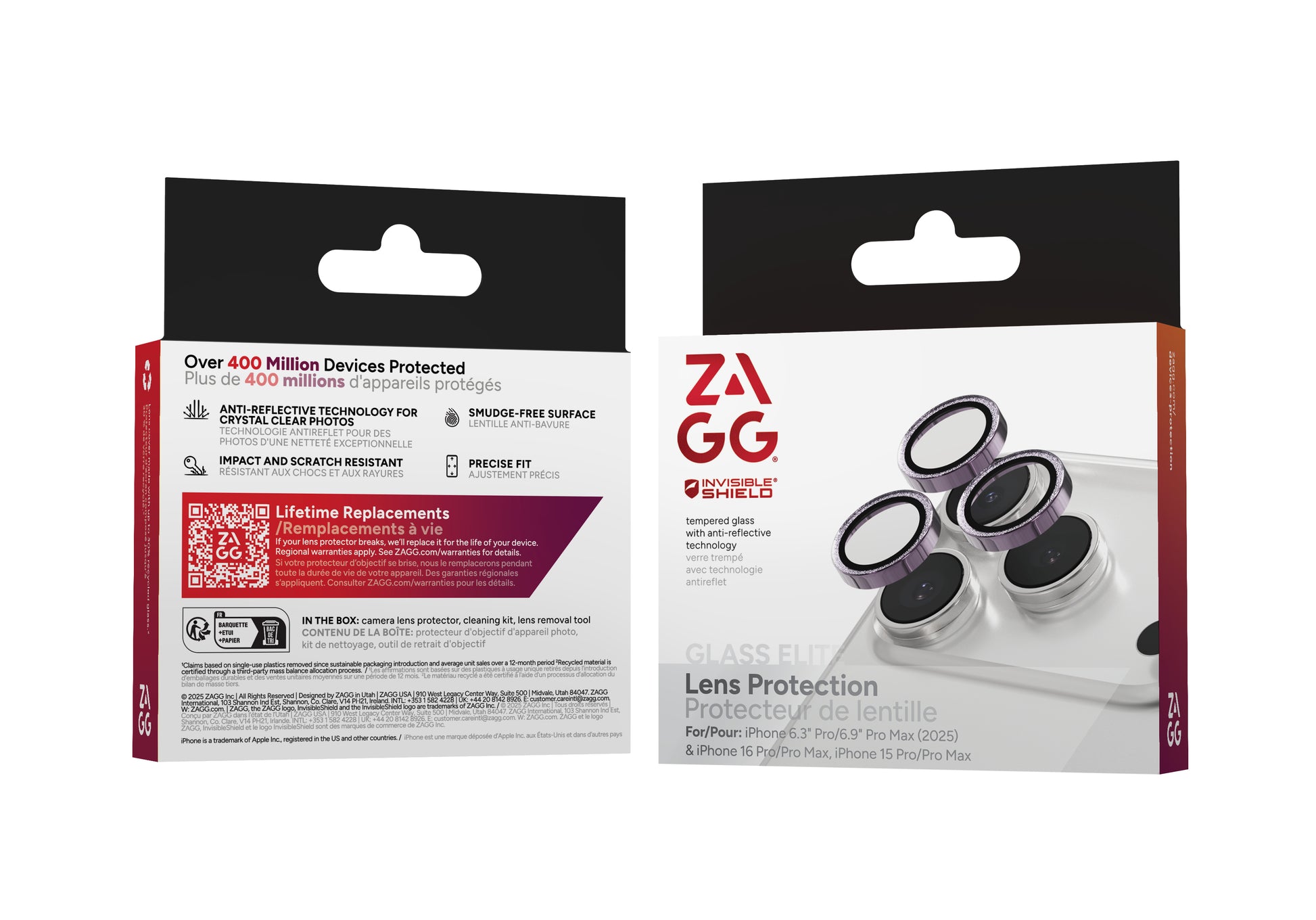 ZAGG Displayschutz (Panzerglas), Anti-Fingerprint – für iPhone 17 Pro/17 Pro Max/16 Pro und andere – 3er-Pack