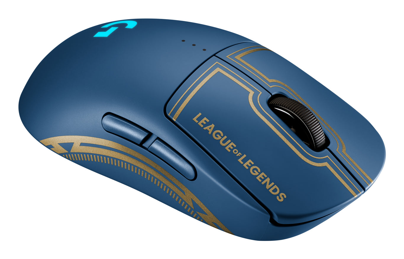 Logitech G PRO Wireless – Gaming-Maus – Kabellos (2,4 GHz), 25600 DPI, beidhändig, Schwarz/Blau