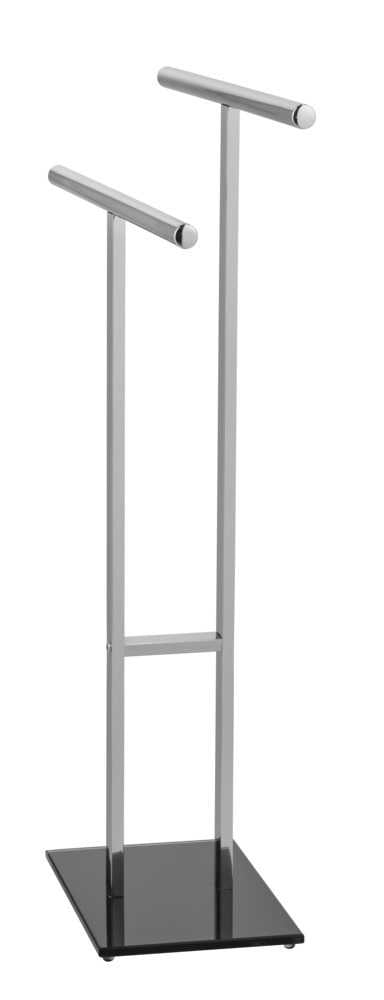 WENKO Handtuchständer in T-Form Lava – 50×20×81,5 cm, Edelstahl, Silber