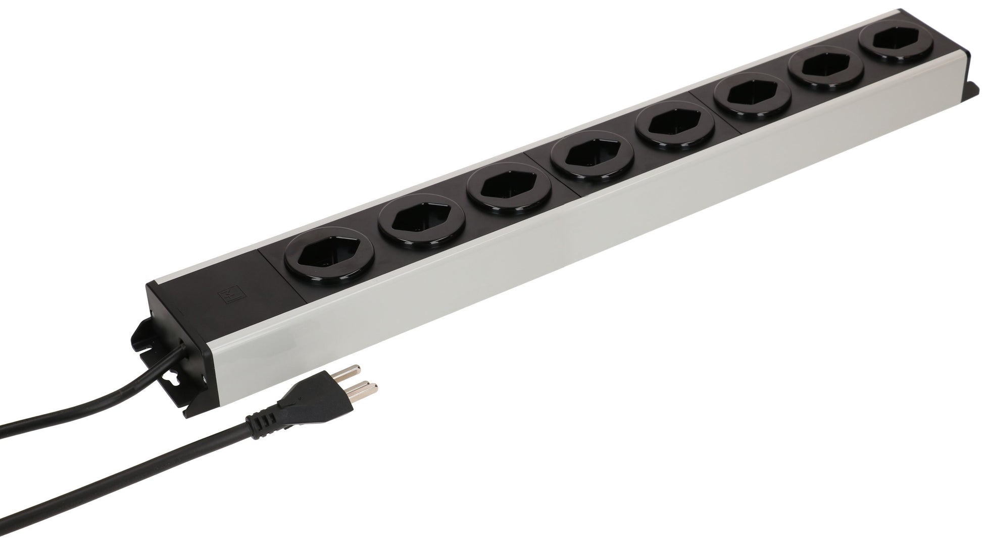 Max Hauri AG Max Hauri Power Line Steckdosenleiste, 8×T23, 1,5 m, Überlastschutz – Grau/Schwarz