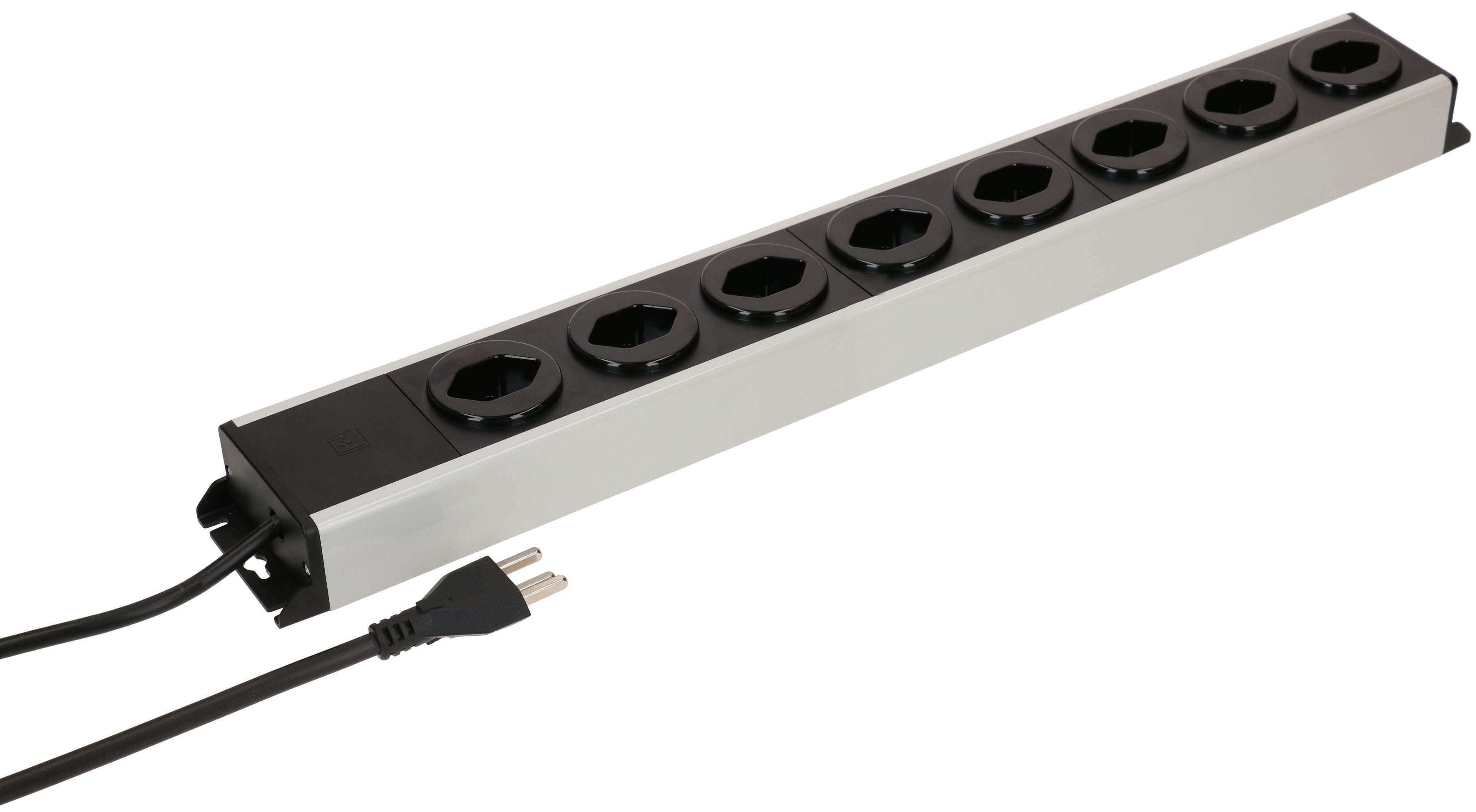 Max Hauri AG Max Hauri Power Line Steckdosenleiste, 8×T23, 1,5 m, Überlastschutz – Grau/Schwarz