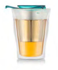 Bodum Teetasse Copenhagen – 350 ml, Borosilikatglas, Grün, doppelwandig