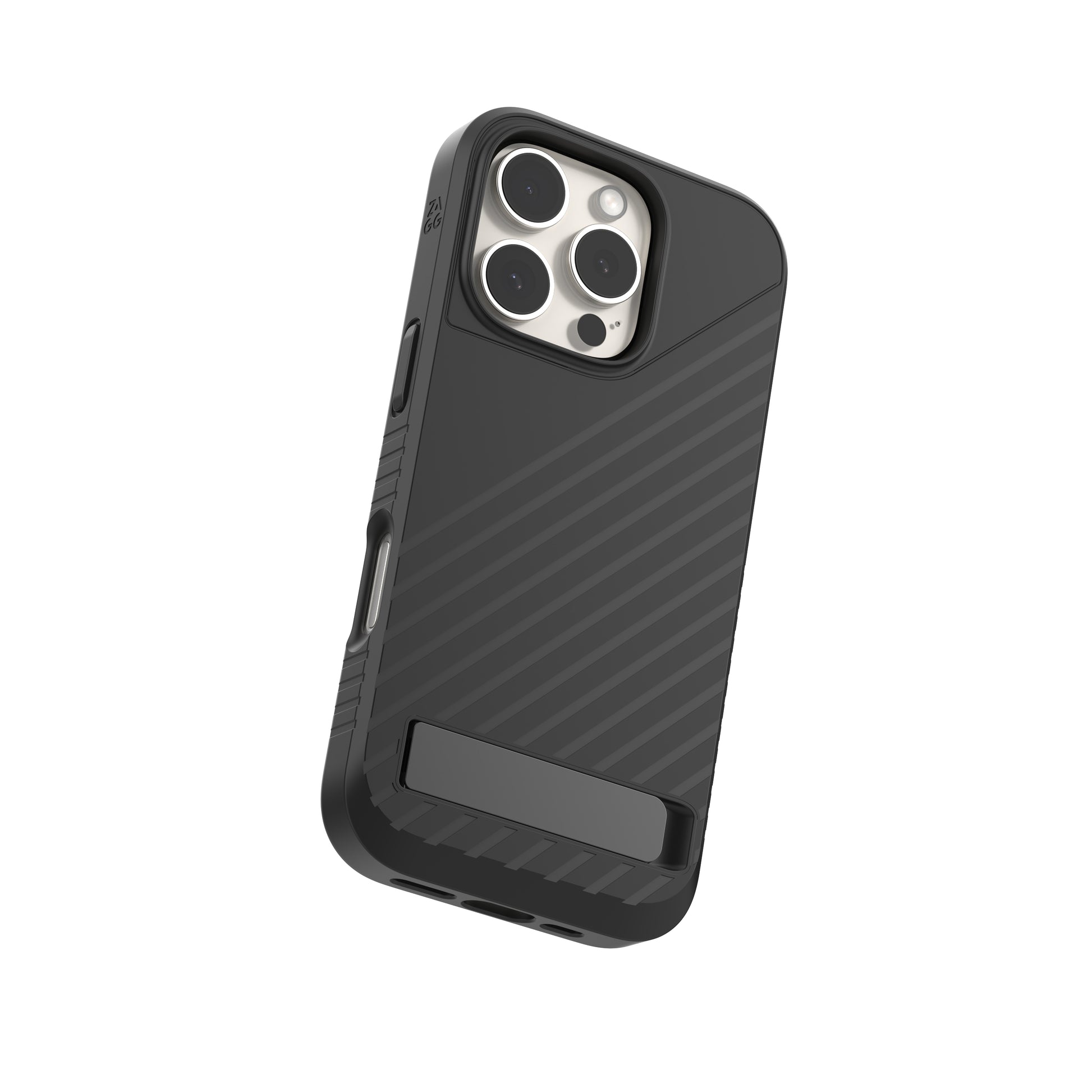 ZAGG Backcover Denali – für Apple iPhone 16 Pro – schwarz – Snap-/Lock-Verschluss