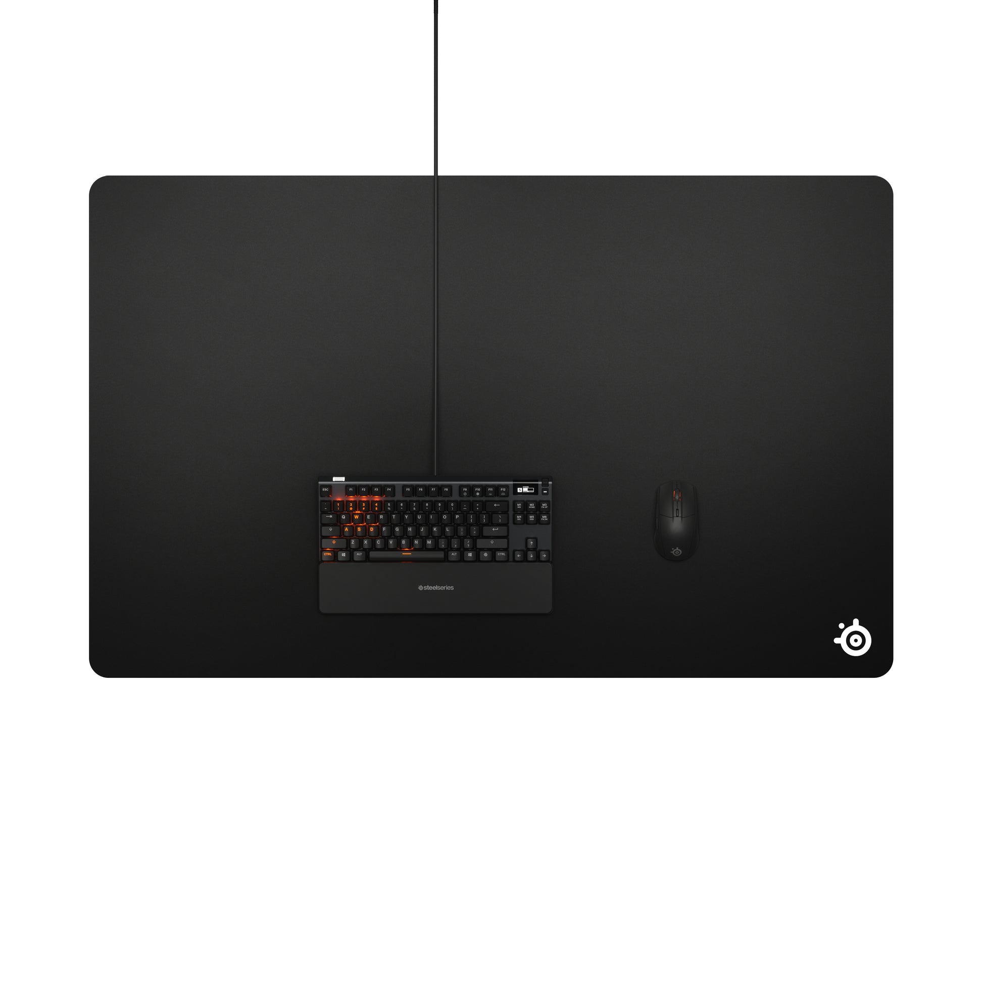 SteelSeries QcK+ – Mauspad – 450 × 400 mm, Schwarz, Anti-Rutsch-Basis