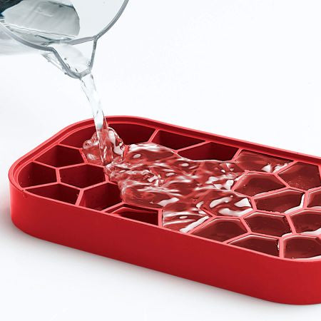 Lékué Eiswürfelbox – 12,5 × 22,5 × 12 cm, Silikon, Weiss, 132 Stk., mit Deckel, spülmaschinenbeständig