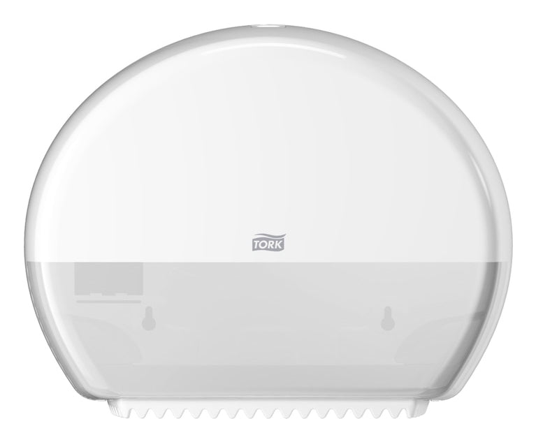 Tork Toilettenpapierspender – Kunststoff, Weiss, Mini Jumbo (T2), Abschliessbar, 13,2 × 34,5 × 27,5 cm