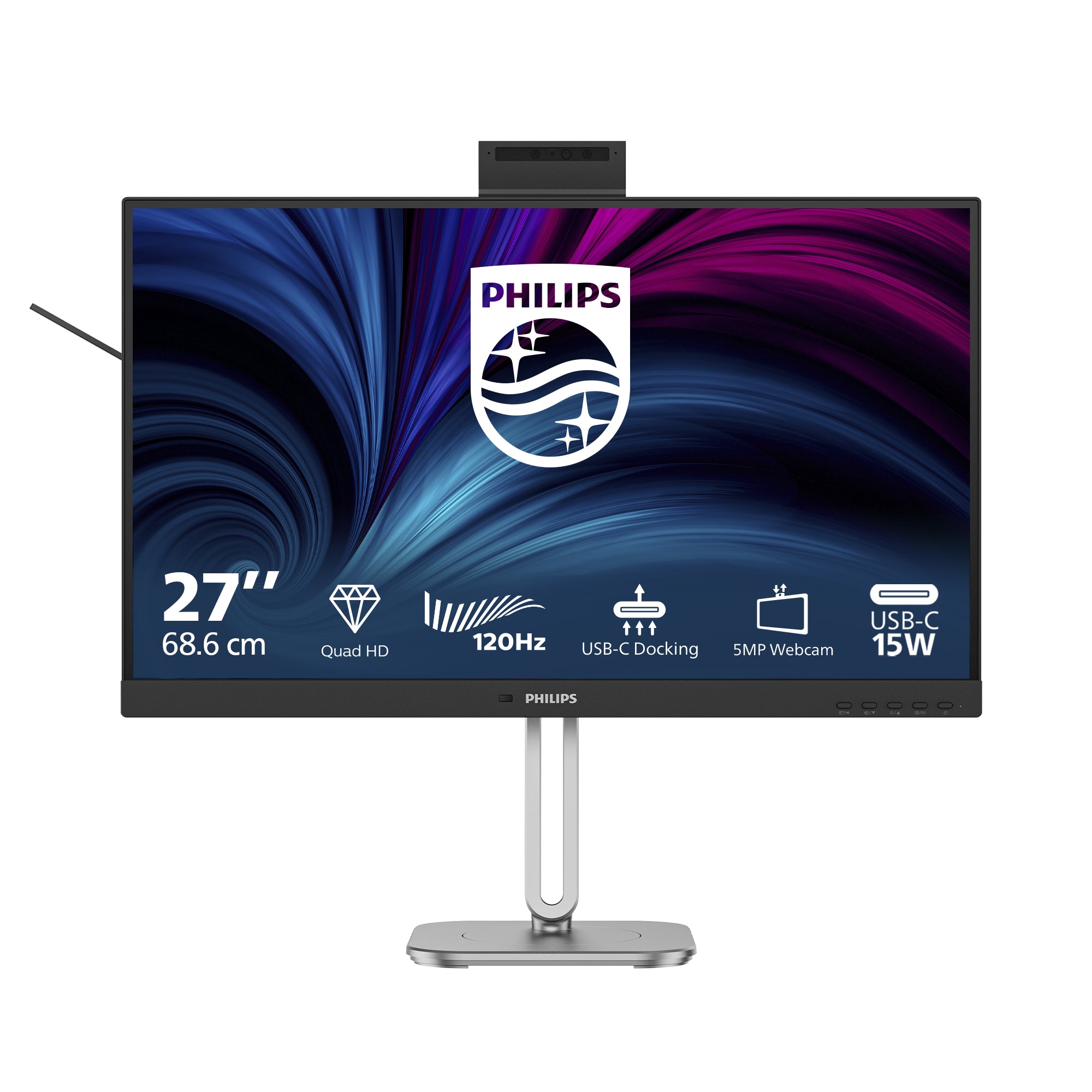 Philips 27B2U4601H/00 – 27", 2560 × 1440 (WQHD), IPS, 120 Hz, USB-C 100 W, Webcam, KVM
