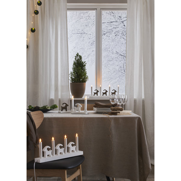 Star Trading Tischleuchte BRUSE – 43 × 7 × 17,5 cm, 0,5 W, warmweiss, braun, Schalter, LED