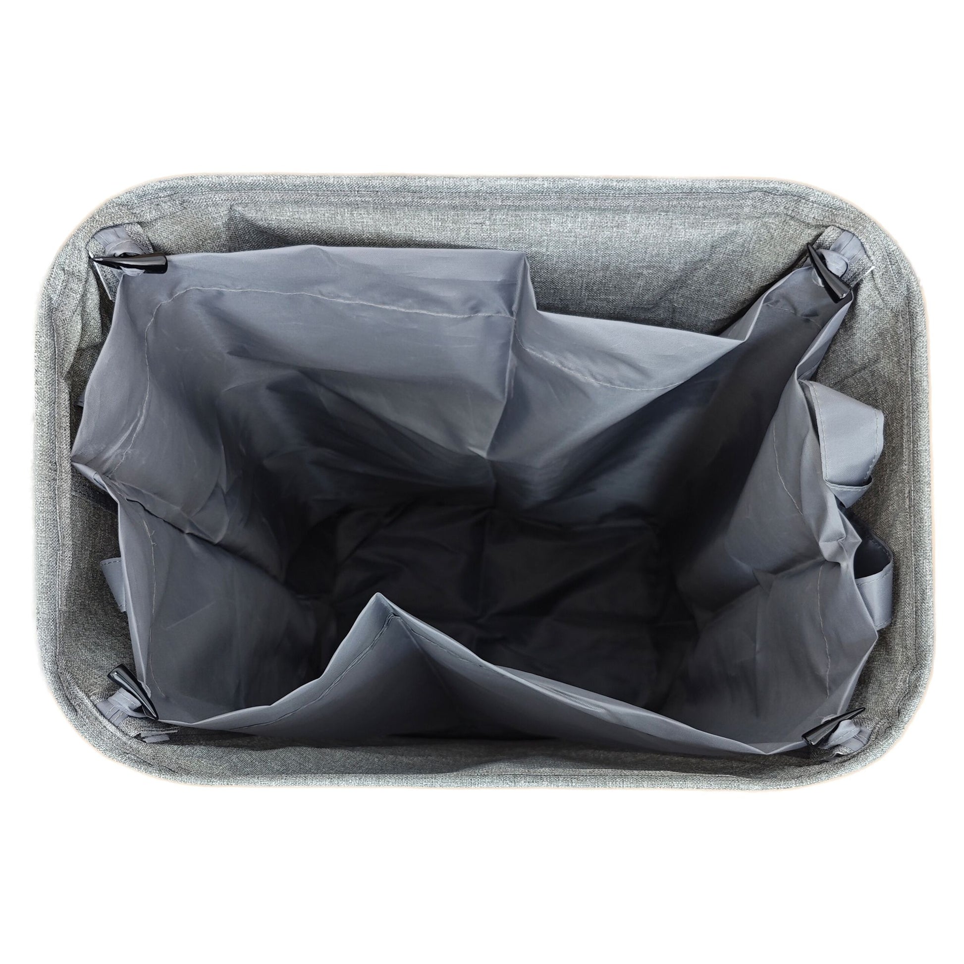 Relaxdays Recyclingbox – 100 l – Polyester (PES), rechteckig – grau – mit Innenkübel, mit Griffen