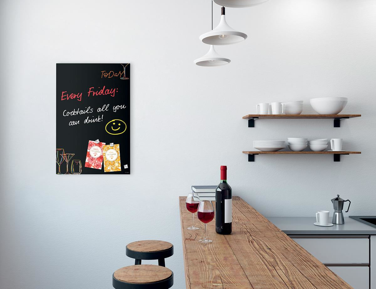 Sigel Whiteboard – 40 × 60 cm, Glas, magnetisch, Wandmontage, inkl. Magnete, Montagesatz