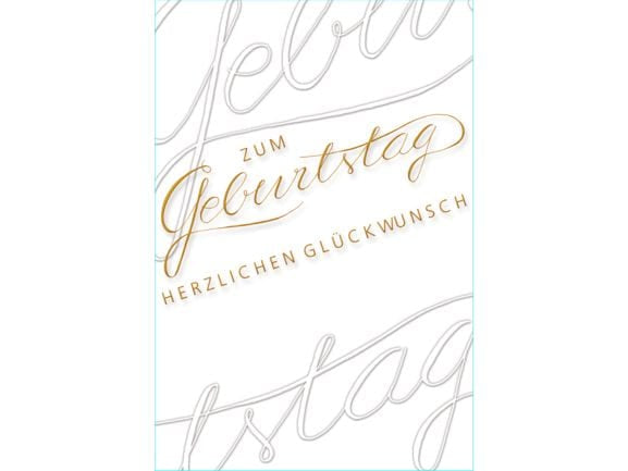 ABC Geburtstagskarte – B6, mit Couvert, Silber, Weiss – 1 Stk