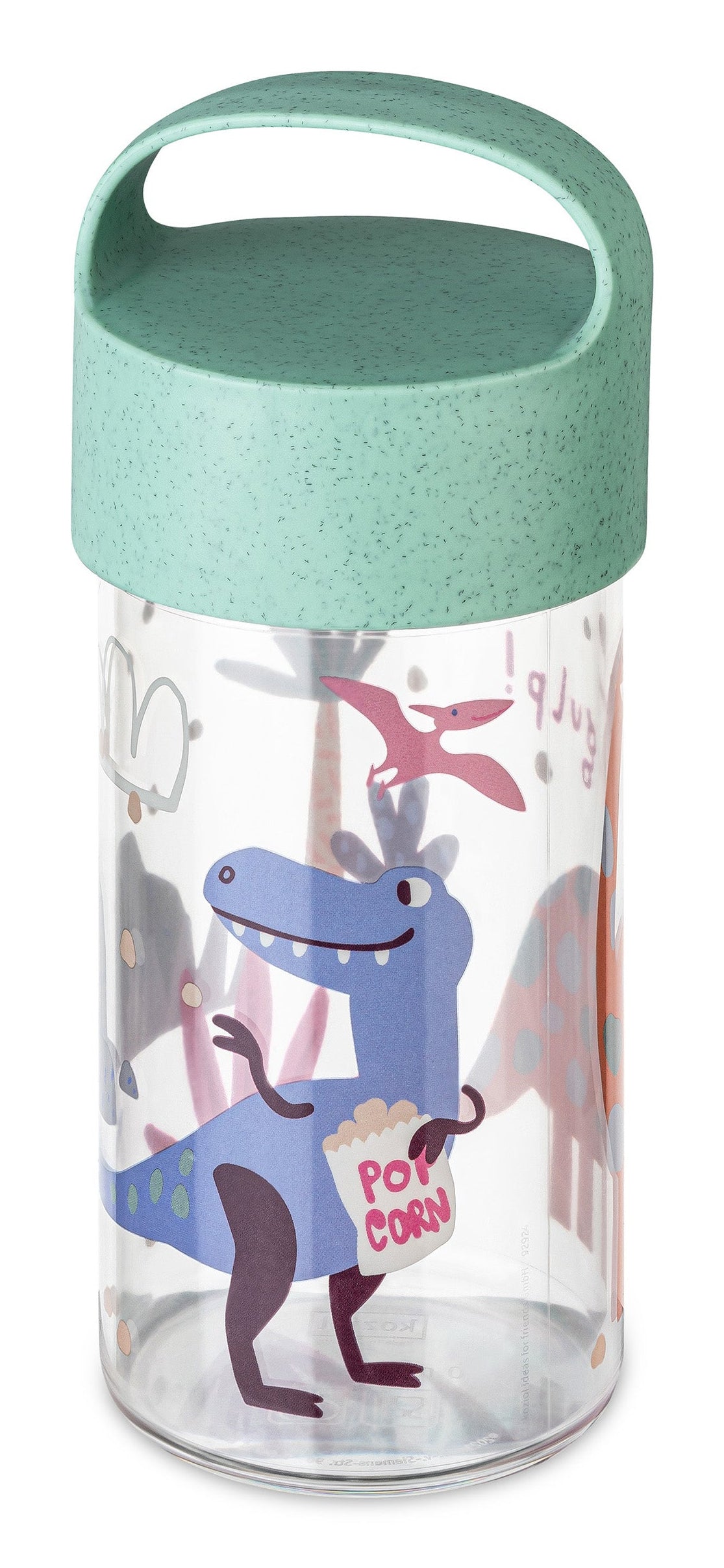 Koziol REX Snack- & Trinkflasche 500 ml – Biozirkulärer Kunststoff, Dinosaurier