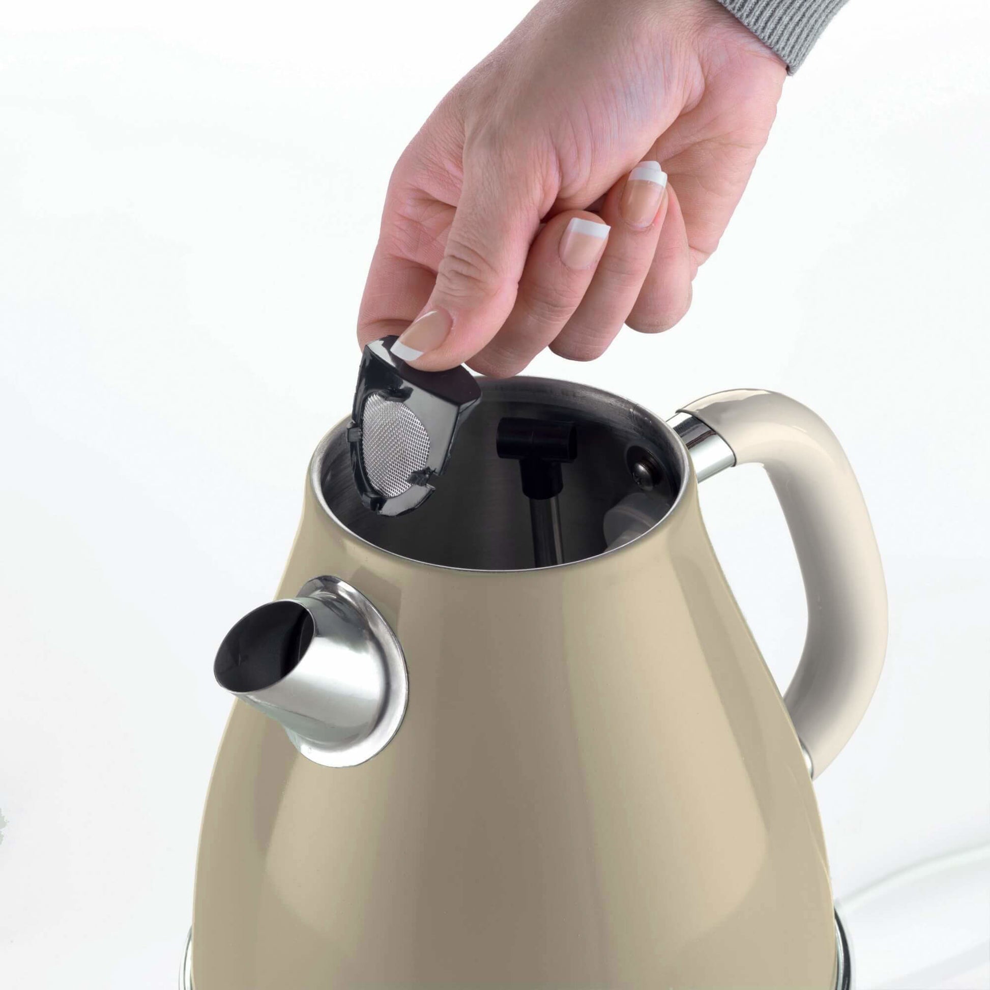 Ariete Wasserkocher – 1,7 l, Edelstahl, Creme, 2869/03