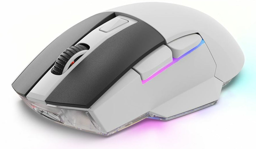 R-Go Tools Sharkoon SKILLER SGM50W – Gaming-Maus – Kabellos (2,4 GHz), 6400 DPI, RGB-Beleuchtung, Rechtshänder, Weiss