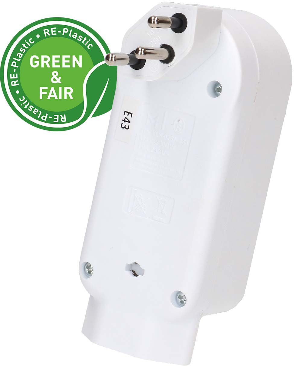 Max Hauri AG Max Hauri Basic Line Steckdosenleiste, 4×T13, ohne Schalter, 1,5 m, Eingang T12, IP20 – weiss