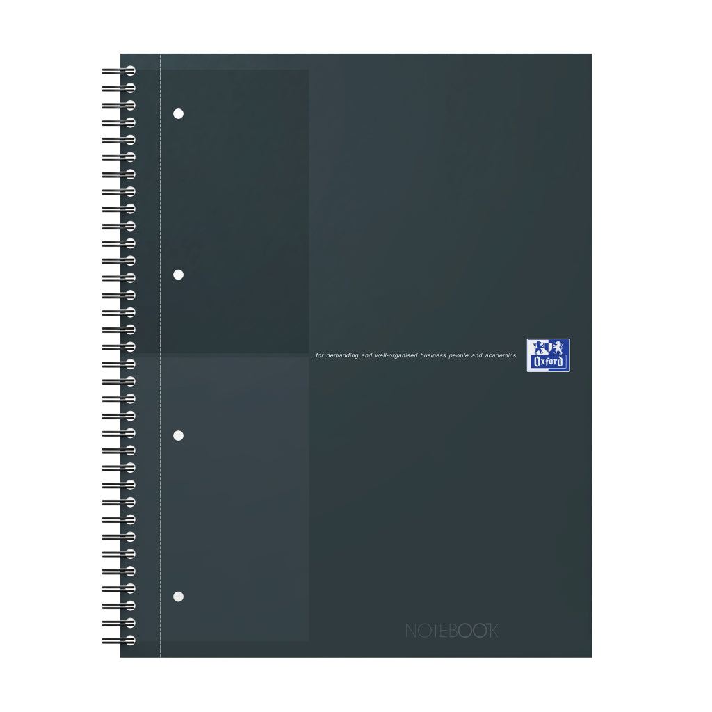 Oxford Collegeblock – A4+ – liniert – 80 Blatt – 80 g/m² – Doppelspirale, mikroperforiert – schwarz